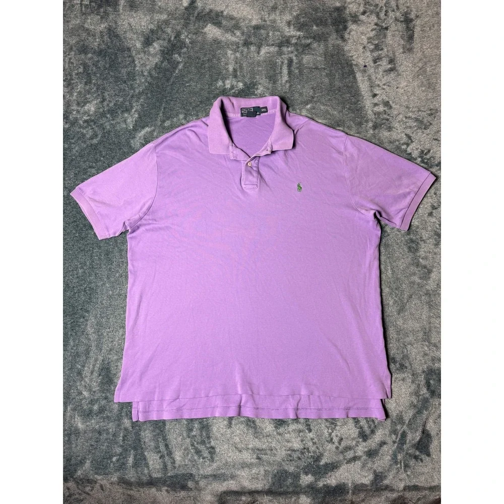 Polo Ralph Lauren Polo Shirt XXL Mens Purple Jersey Cotton Short Sleeve Logo